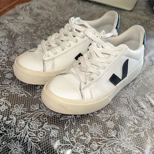 Veja Cream Sneakers with Black Details